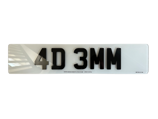 Premium 4D 3MM Acrylic Number Plates