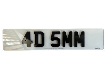 Premium 4D Acrylic (5MM) Number Plates